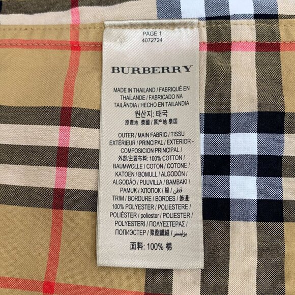 Burberry Brown Checkered Long-Sleeve Shirt Button-Up Size S UK 6 100% Cotton Cla - Picture 4 of 7